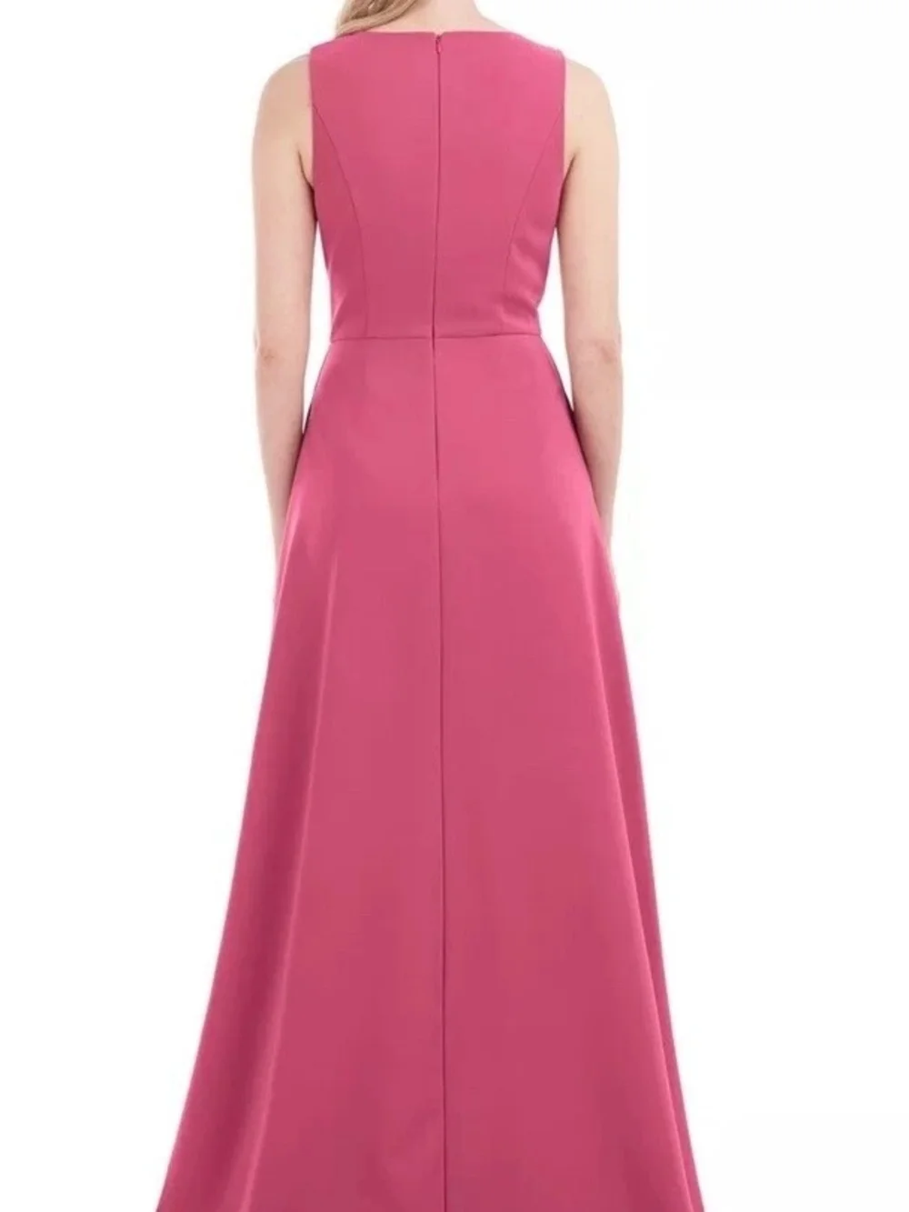 Sleeveless Rose Pink Wrap-Front Midi Dress - Picture 4 of 6